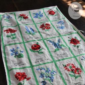 ‘SAY IT WITH FLOWERS’ Dunmoy　Vintage Tea Towel