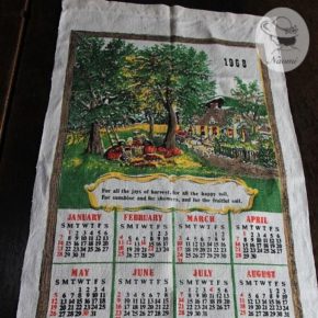１９６８年のカレンダーティータオル