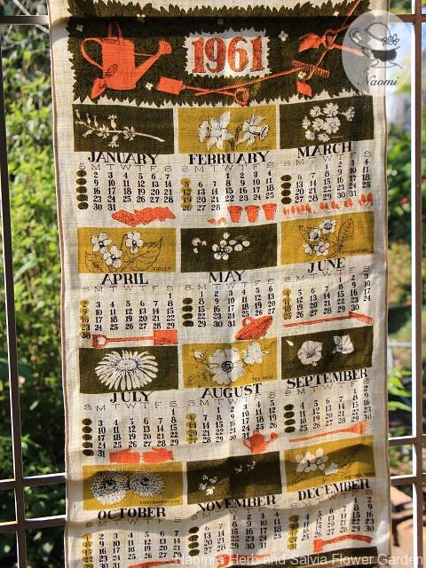 Gardening 1961 Calendar Tea Towel