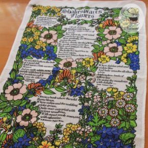 Lamont Vintage Tea Towel  “Shakespeare's Flowers”