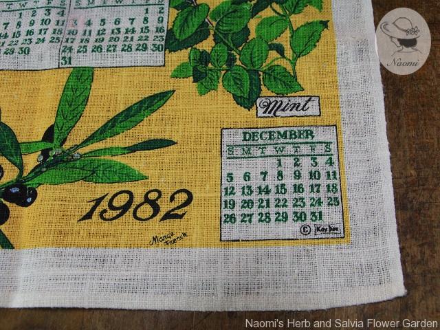 Kay Dee Marge French 1982 Calendar Towel