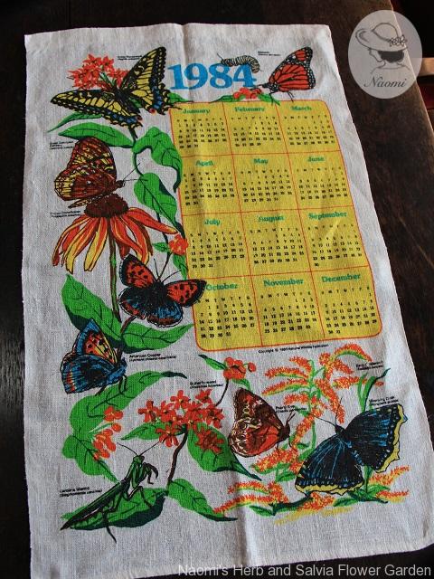 1984 Calendar Tea Towel National Wildlife Federation
