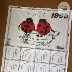 1995年カレンダー ビンテージキッチンクロス ～ てんとう虫柄