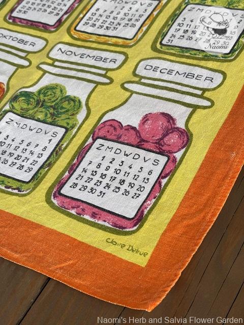 1969年ビンテージ カレンダーキッチンクロス